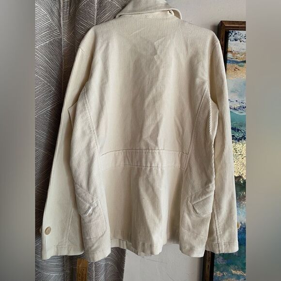 Vintage Ralph Lauren Jacket Rare womens corduroy Ivory Horn Buttons Sz L  NWT - Picture 3 of 16